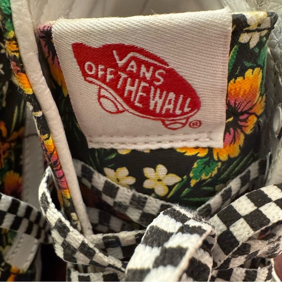 Vans Sk8-Hi Floral Sneakers Authentic Aloha Checkerboard High Top Size 8.5 - Picture 9 of 10
